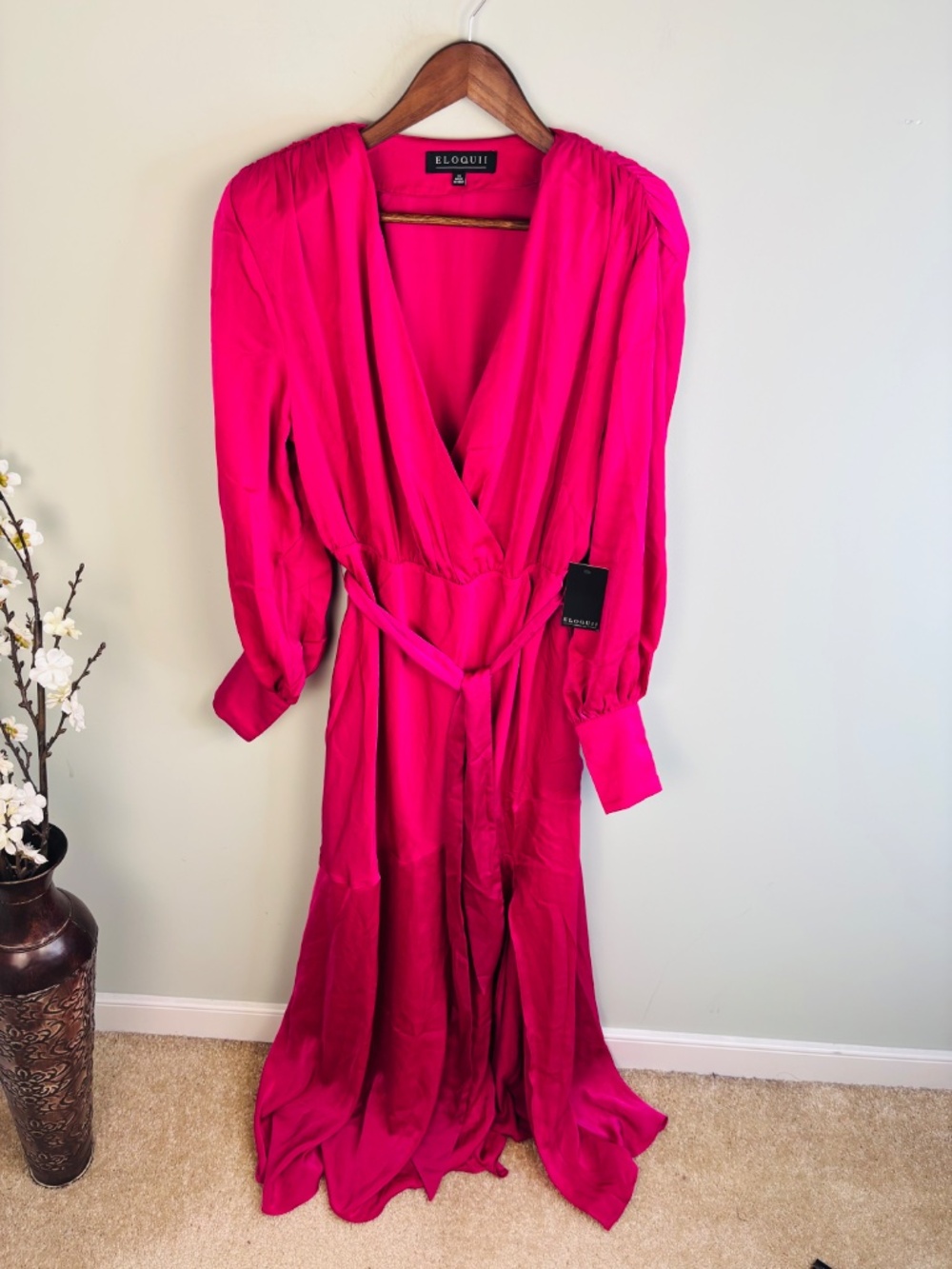 Eloquii Satin Maxi Dress NWT Size 14 - Picture 2 of 4